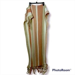 Free People Striped Wrap/Scarf | Tan, Cream, Orange | OS